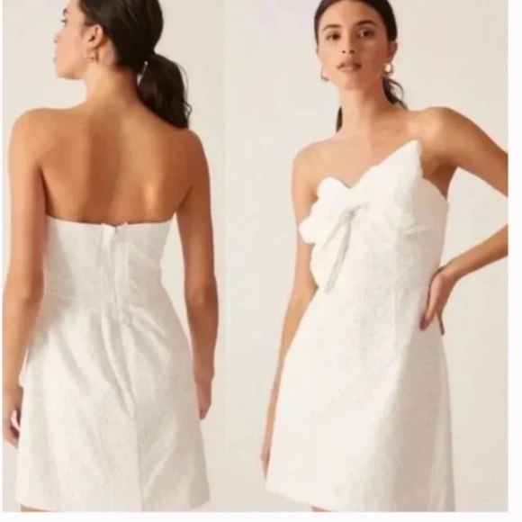 Hutch Eyelet Bow Tie Hipster Lace Romantic Party Elegant Chic Glam Mini Dress - Picture 1 of 9